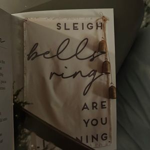 Sleigh Bells Ring canvas sign brand new. Bells also available separate listing.